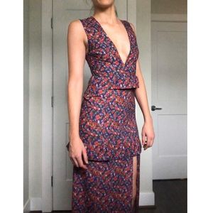 Nightwalker The Elsa Dress Floral Gown Sleeveless Korali Print Size Small